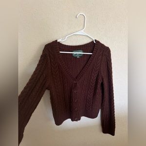 brown button up american eagle sweater